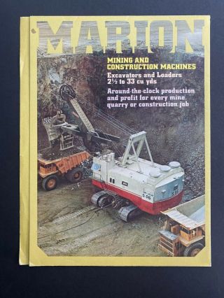 Marion - Line Of Draglines Shovels Drills - Vintage Brochure Mining Orig 1960s