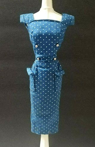 Vintage Barbie Fashion Pak Blue Polka Dot Dress Japan