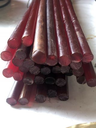 Antique Old Bakelite Catalin Faturan Red Rods 1888 Grams By Dhl,