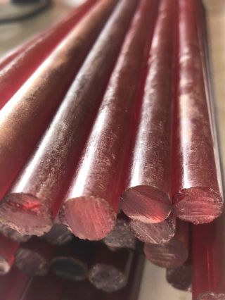 Antique Old Bakelite Catalin Faturan Red Rods 1888 grams By Dhl, 2