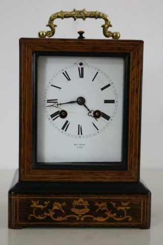 French Campaign Carriage Clock C1830 By Henry Marc Rosewood & Satinwood Case