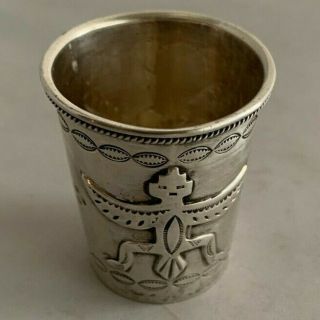 Antique/vintage Native American Sterling Silver Goblet And Matches Box Hand Made