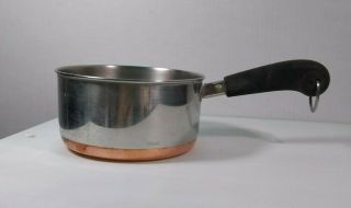 Vintage Revere Ware 1801 2 Qt Copper Bottom Pot Clinton Ill Usa No Lid Cooking