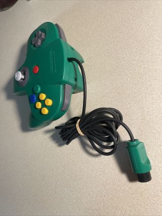 Vintage Official OEM Green Nintendo 64 N64 Controller Good Stick 3