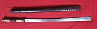 Old Antique Burmese Dha Sword From Kachin Hills