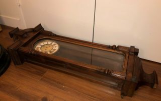 2 Weight Antique Vienna Regulator Wall Clock For Parts/Repair 6