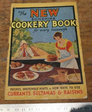 Vintage The Sunshine Cookery Book Old Recipe Book