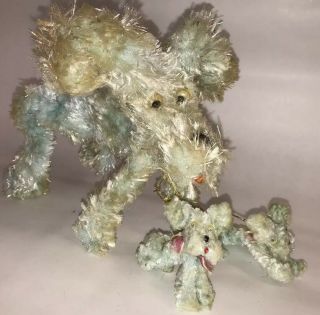 6 " X 6 " Chenille Pipe Cleaner Vintage Antique Dog W Puppies Googly Eyes Rare Toy