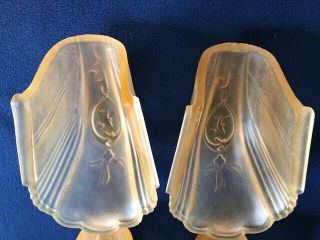 Set Of 4 Antique Art Deco Style Glass Slip Shade Light Lamp Shades 4