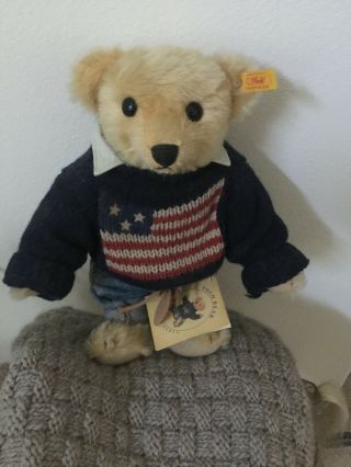 Steiff Polo Ralph Lauren Mohair Teddy Bear “the American Bear” W/ Tags Fabulous