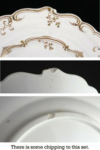 4 Lovely Antique Victorian Porcelain Plates Gilded Hand Painted Floral 4