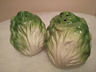 Vintage Retro Collectable Salt And Pepper Shakers Cabbage 1950s