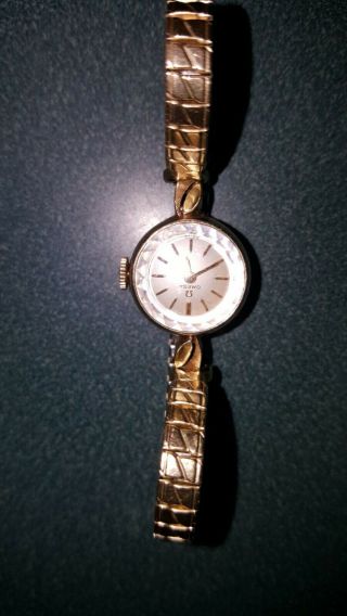 Vintage 1960s 14k Solid Yellow Gold Ladies Omega Wrist Watch 484 17 Jewels