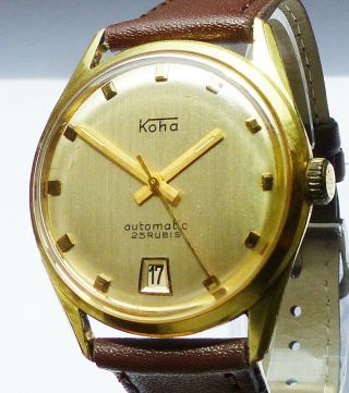 Seltene Koha Automatic 25jewels Mit Datum Schöne Herren Vintage Armbanduhr 60er