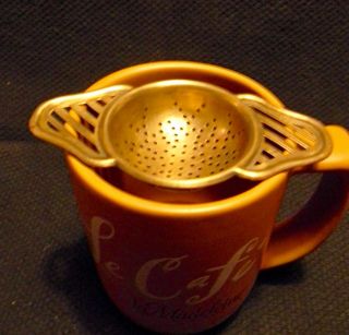 Vintage Brass Tea Strainer " Over The Cup "