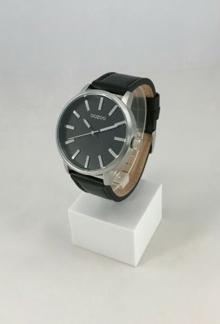 Oozoo Uhr Armbanduhr Watch Leder Black Schwarz Silber Ø Ca 45 Mm C10034