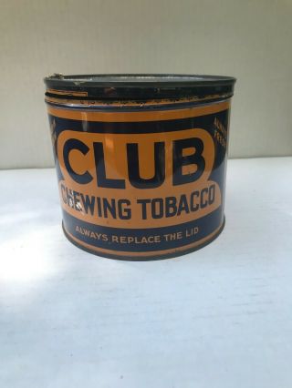 Vintage Club Chewing Tobacco Tin - Imperial Tobacco Company - With Lid