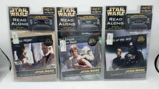 Full Set Of 3 Vintage 1997 Star Wars Read Along Book & Cassette Tape Walt Disney