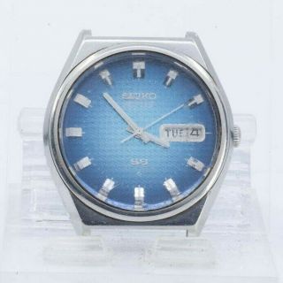 Vintage Seiko Actus Ss 6306 - 8030 Mens Watch Japan Houndstooth Blue Dial