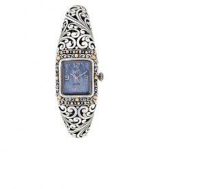 Bali Designs Sanga 18k Gold Accent Blue Mother - Of - Pearl Dial Cuff Watch P/s $249