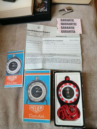 Vintage Heuer Can - Am Stopwatch Bought In 1973 And Still Have Box