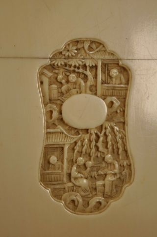 Etui Cartes De Visite Sculpte Ancien Antique Carved Card Case 19th.  C.