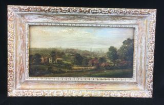 Antique Oil On Canvas Landscape Painting Signed Spencer