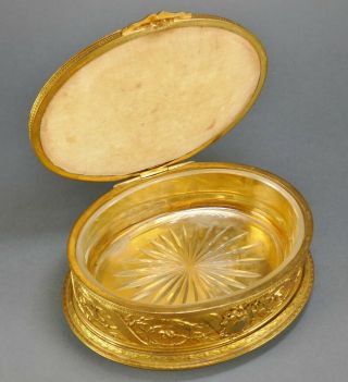 Antique French Cast Bronze Gold Gilt Miniature Portrait Painting Art Nouveau Box 6