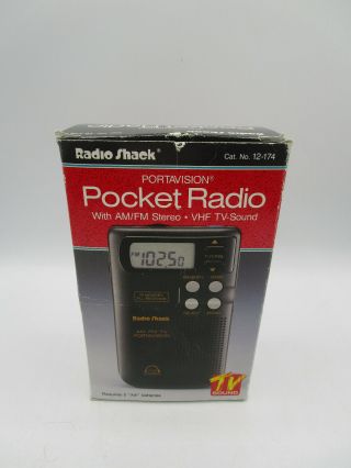 Realistic Portavision Pocket Radio Cat.  No.  12 - 174 Tv Sound Vintage Radio
