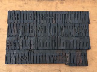Large 3 3/8”,  Antique Vtg Clarendon Wood Letterpress Print Type Block Letter Set