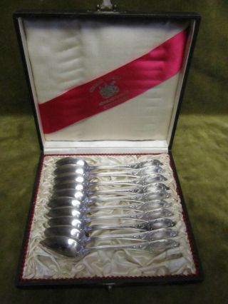Antique German 800 Silver Set Of 10 Coffee Spoons Rococo St Foehr 304gr