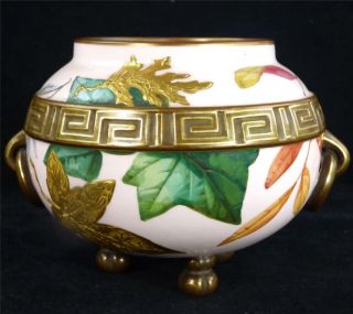N714 Antique 19th Century Royal Worcester Aesthetic Japanesque Porcelain Vase
