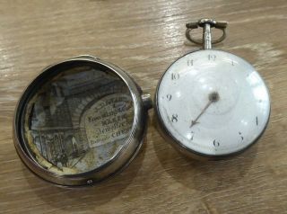 Liverpool J.  Bradford Antique Pair Cased Silver Fusee Pocket Watch.  Dates C1803