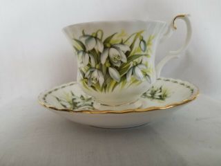 Vintage Royal Albert Flowers Of The Month Series January Snowdrops