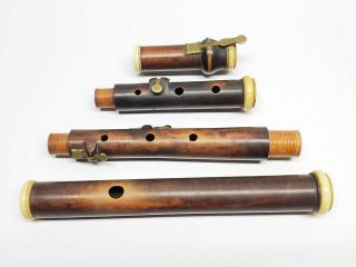 Antique Firth Hall & Pond York Boxwood & Bone 4 - Key Flute For Restoration