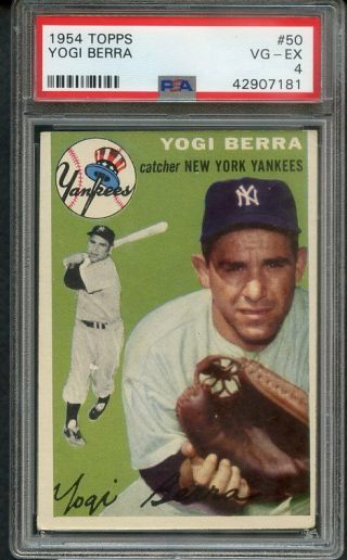 1954 Topps 50 Yogi Berra Yankees Psa 4 Vg - Ex 391660 (kycards)