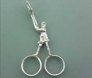 Antique Victorian Solid Sterling Silver Figural Sugar Tongs Nips 1890