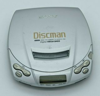 Sony Discman D - 190 Personal Cd Player Vintage Avls Mega Bass Silver