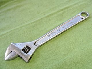 Vintage 10 " Proto Usa Adjustable Wrench - Made In Usa - Pn 710