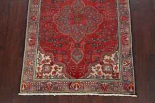Vintage RED Traditional Floral Tebriz Area Rug Handmade Wool Oriental Carpet 3x5 5