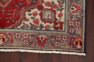 Vintage RED Traditional Floral Tebriz Area Rug Handmade Wool Oriental Carpet 3x5 6