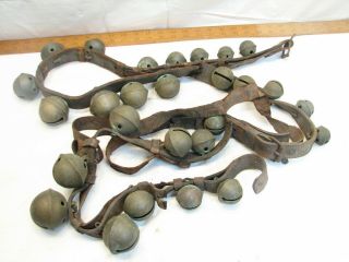 Antique Graduated Set Bronze/brass Sleigh Neck Bells Horse Musical Equestrian B