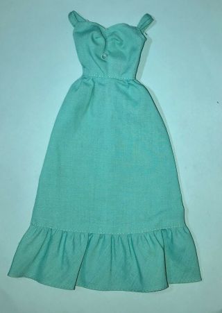 Vintage 1976 Mattel Barbie Deluxe Quick Curl Turquoise Peasant Maxi Dress Minty