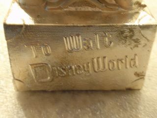 Vintage 1960 ' s Walt Disney DONALD DUCK Silver Plated Metal Bank Leonard W BOX 3