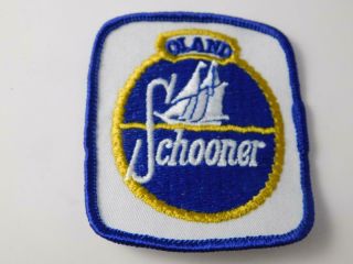 Schooner Beer Vintage Hat Vest Patch Badge Hipster Oland Brewery Advertising