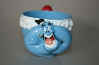 Vintage Aladdin Genie Blue Plastic Coffee Tea Mug Cup Applause Disney On Ice