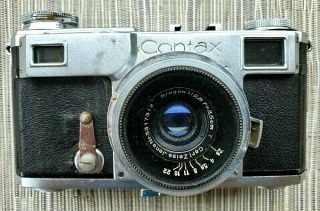 Carl Zeiss Ikon Contax Ii Antique Rangefinder Camera W/ Jena Biogon F/2.  8 Lens