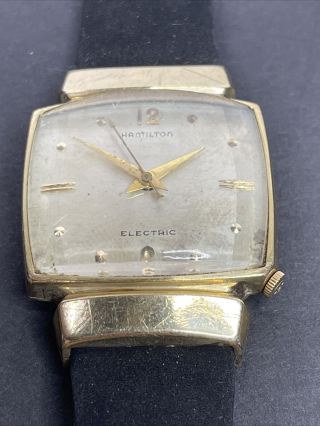 Vtg Hamilton 505 Electric 10k Gold Filled Mens Wrist Watch