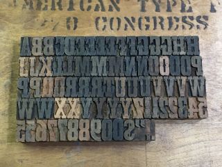 Antique Vtg Ornate Fancy Wood Letterpress Print Type Alphabet Letter ’s Set