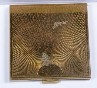 Vintage Ladies Dunhill Brass Cosmetic Powder Compact Starburst 2.  75 " Sq